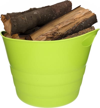 Haardblokken/houtblokken flexibele emmer/kuip - lime groen - 42 liter - 38 x 45 cm - kunststof