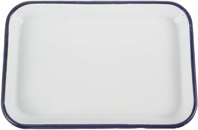 Rechthoekige emaille bakplaat van 34 x 44 x 3,2 cm, duurzaam en vaatwasmachinebestendig, ideaal voor oven en grillen
