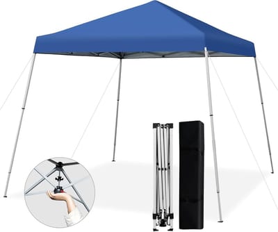 Opvouwbaar Paviljoen - Partytent Tuintent - Buitenfeesten Organiseren - In hoogte verstelbaar - 304 x 304 cm - Blauw