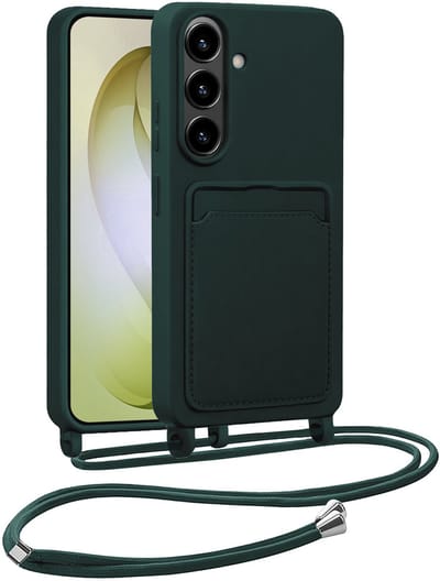 Hoesje Geschikt voor Samsung S26 Hoesje Met Koord Siliconen Case - Hoes Geschikt voor Samsung Galaxy S26 Backcover Met Afneembaar Koord - Donkergroen
