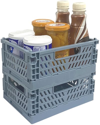 Dailygoods- Opbergdoos Ruimtebesparend - Vouwdoos Kunststof - Stapelbaar - 2 Stuks - Voor Cosmetica - Gemakkelijk te Reinigen - Opbergmand