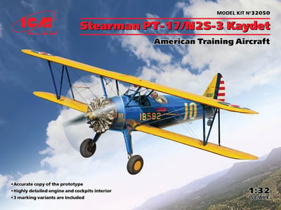 ICM Modelbouwpakket Militaire voertuigen - 32050 Stearman PT-17/N2S-3 Kaydet - American Training Aircraft Plastic - 1:32 - Modelbouw