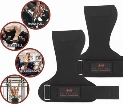 RB Retail Lifting straps - Fitness Straps - Lifting Straps - Lifting Hooks - Wrist Support - Pad Palm - Hand Grips - Bodybuilding - Crossfit - Fitness Handschoenen