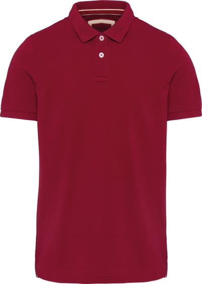 Herenpolo 'Vintage Washed' korte mouwen Dark Red - XL