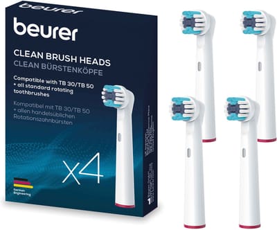 Beurer Clean 4x opzetborstels elektrische tandenborstel - TB 30 en TB 50 - Compatibel met Oral-B* - Set van 4 stuks