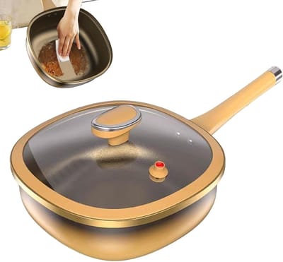 Koekenpan met Deksel - Koekenpan Grillpan - Dagelijks Koken - Krasbestendige Anti-aanbaklaag - 50x30x10 cm - Zwart