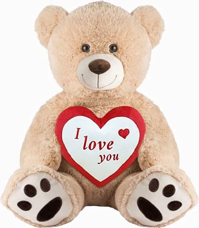 Teddybeer Barry + Rood Hart Pluche Knuffel beer XXL 100 cm - Knuffelbeer XL extra Groot – speelgoed teddybeer – Grote Beer met hartje Ik hou van jou I love you Valentijnsdag cadeau Reuze - jongens meisje baby reuze plush bear