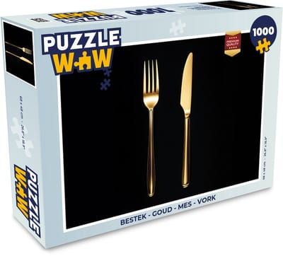 Puzzel Bestek - Goud - Mes - Vork - Legpuzzel - Puzzel 1000 stukjes volwassenen