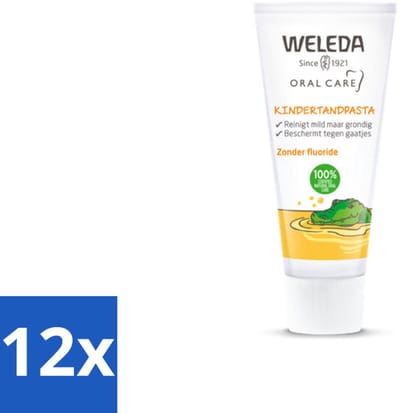 12 x WELEDA - Kindertandpasta - 50 ml - Tandpasta Voor Kinderen - Kindertandpasta - Fluoridevrije Tandpasta - Biologische Tandpasta - Tandpasta Met Calendula