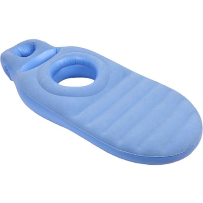 Oreiller Corps Entier avec Trou pour le Ventre Flotteur de Piscine Gonflable en PVC Confortable et Léger pour le Soutien du Sommeil bleu