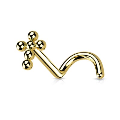 Piercing titanium kruis met bocht 0.8x6x4 - goud - LMPiercings
