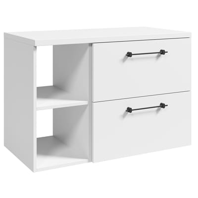 Badplaats Wastafelkast Muro 90 cm - Wit - Badmeubel met Bovenblad en Opbergvak