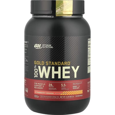 Optimum Nutrition, Gold Standard, 100% Whey, Fraise Banane, 2 lb (907 g)