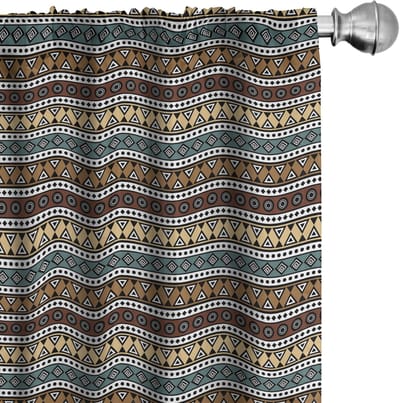 ABAKUHAUS Boho Gordijnen – 2x75x225 cm – Microfiber, Meerkleurig