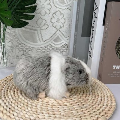 Cartoon Knuffeldieren Cavia Knuffel Simulatie Leuke Poppen Pluche Muis Poppen Levensechte Pluizige Hamster Pop Kinderspeelgoed grijs witte kleur