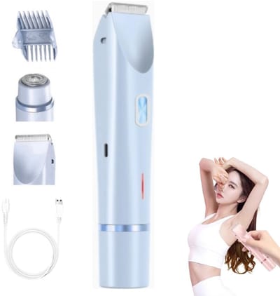 Elektrisch Scheerapparaat - 2 in 1 Ladyshave voor Vrouwen - Waterdicht - Bikinitrimmer - Stil - Eenvoudig scheren - Smooth Scheerapparaat - blauw