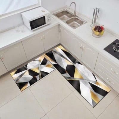 Keukenmat Antislip Wasbaar Badtapijt Slaapkamer Woonkamer Vloermat Entree Deurmat Huishoudelijk Buitenterras Lang tapijt 40cmx60cm 1pc gray