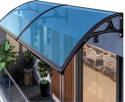 Voordeur Luifel - Regen Shelter - Buiten Beschermen - Klassiek Gebogen Ontwerp - 80x300cm - Zwart