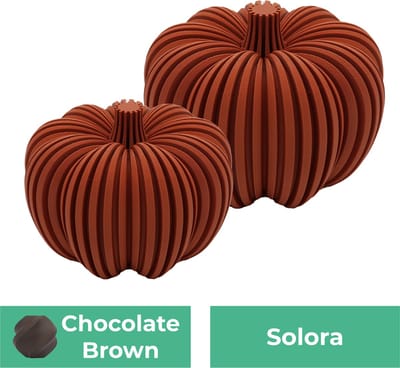 Solora pompoen beeld set – Decoratief beeld - Chocolade Bruin - 3d geprinte beeld – Herfst woondecoratie - 10CM & 12.5CM