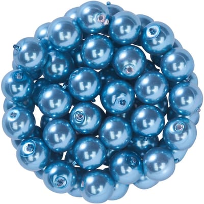 Glazen waskralen, Ø 6 mm, 55 stuks - Lichtblauw