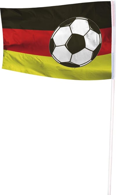Vlag Duitsland zwart-rood-geel voetbal - 100x150