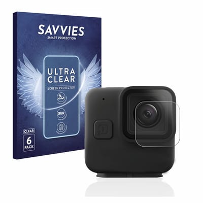 Savvies - Screenprotector voor GoPro Hero 11 mini Lens (Behuizing) - Folie Beschermfolie transparant 6 Stuks