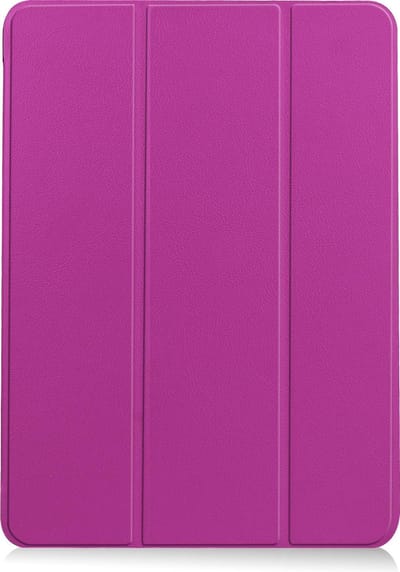 Hoesje - Geschikt voor Apple iPad Air 4 (2020) - 10.9 inch - 4e Generatie - Dun & Stevig - Trifold Bookcase - Hard Cover Case - Met Uitsparing Geschikt voor Apple Pencil - Hardcover Book - Tablet Hoes - Paars