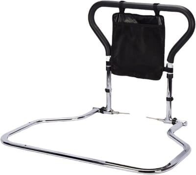 Verstelbare Bedsteun - Mobiliteitshulp Bed - Veilig Opstaan - Inclusief Opbergvak - Past Elk Bed - Zwart