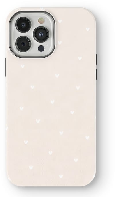 Tough Hoesje met Hartjes geschikt voor iPhone 13 Pro | Little Love Tough Case Geschikt voor Mag | Hartjes Print Backcover geschikt voor iPhone 13 Pro Ivory Hearts