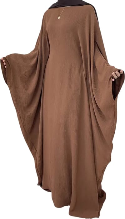 Bovista Islamitische Kleding - Djellaba Dames - Moslim Kleding - Arabisch Dames Kaftan - Alhamdulillah - Koffie