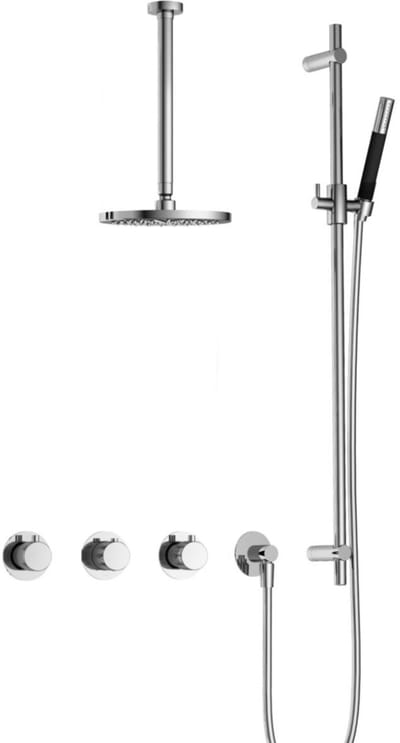 Hotbath Cobber X - CX7067 - Inbouw Regendoucheset - Chroom - 2 Stopkranen - Thermostatisch - Plafondbuis 30 cm - Hoofddouche 200 mm - Staafhanddouche - Glijstang 900 mm - Waterbesparend