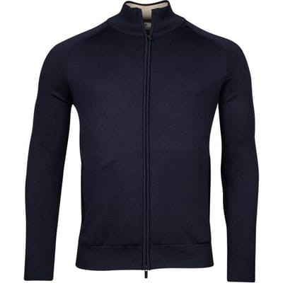 Thomas Maine Vest Cardigan Zip Double Knit Inner Cotton Layer Navy / male