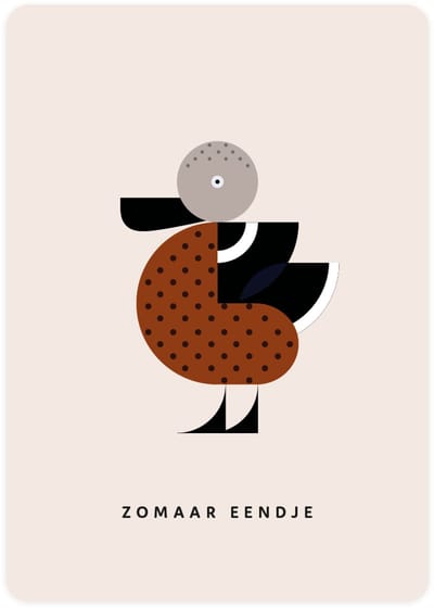 Zomaar eendje - 4x leuke verjaardagskaarten om te versturen - kaartenset - kaart met Argentijnse Slobeend - vier kaarten met vogels