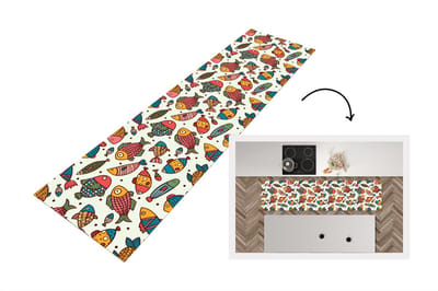 Keukenloper - Loper keuken - Patroon - Zee - Vis - Zeedieren - 200x50 cm - Keukenloper vinyl