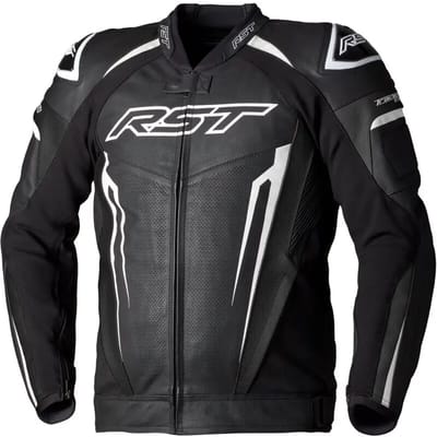 RST Tractech Evo 5 Leren Jas Zwart Wit Zwart - Maat 56 - Jas