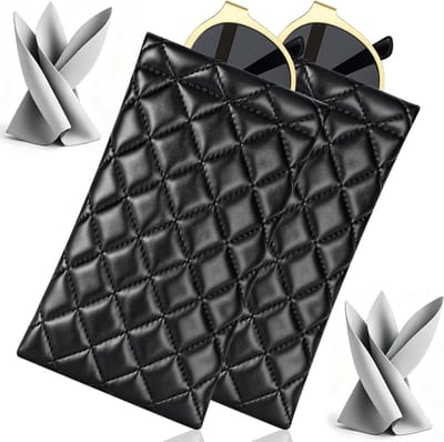 Zachte PU Leren Bril Etui, 2-Delige Set, Draagbare Brilhouder met Schoonmaakdoek, Ideaal voor Dagelijks Gebruik en Handtas
