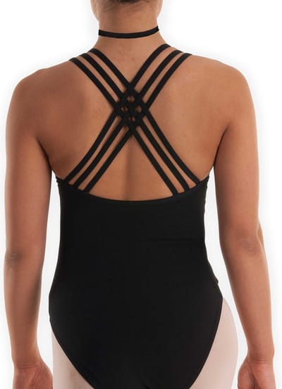 Elegant zwart Balletpak  |  "Expression"  |  met 3 bandjes  | Balletpak voor meisje | Maat 116/122 | Maat 8 jaar