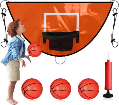 Trampoline Basketbalring - Buiten Basketbal Set - Actief Buitenspelen - Eenvoudige Montage - 26cm Binnendiameter - Oranje