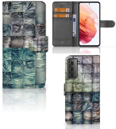 Wallet Case met Pasjes Samsung Galaxy S21 Spijkerbroeken