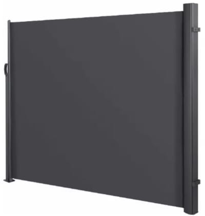Zijluifel - Windscherm - Tuinschem - Zonnescherm - Intrekbaar - Voor Tuin, Buitenzwembad, Patio & Terras - Zwart - 3x1.6m