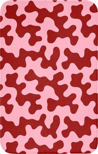 WC mat 50x80 cm - Antislip - Modern - Abstract - Rood - Toiletmat - Vloermat - Douchemat - Toilet tapijt - Toiletmatten