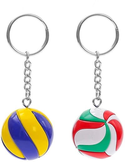 Dailygoods- Sleutelhanger - 2 x Mini Volleybal Sleutelhanger - Sport Sleutelhanger - Draagbaar - Duurzaam - Creatieve Versiering