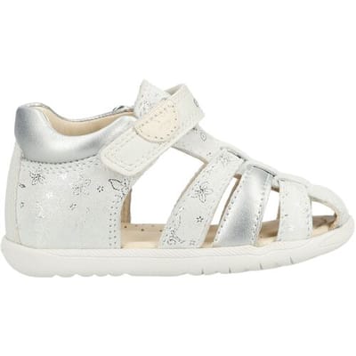 GEOX SANDAL MACCHIA DREUMES Sandalen - WIT/ZILVER - Maat 20