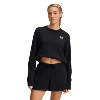 Under Armour UA Rival Terry Crew Dames Sporttrui - Zwart