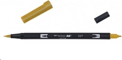 Tombow Brush pen - ABT 027 - Dual Brushpen - Oker geel - Dark ochre