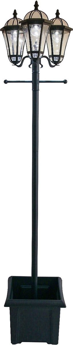 Solar Luxform driekoppige 105L Kensington lantaarnpaal en plantenbak