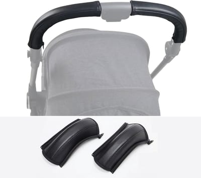 Kinderwagen Handvathoes - kinderwagen buggy handvathoes, kunstleren armsteun beschermhoes, waterdicht, absorbeert zweet, voor kinderwagens, zwart (1paar 20x12cm zwart)