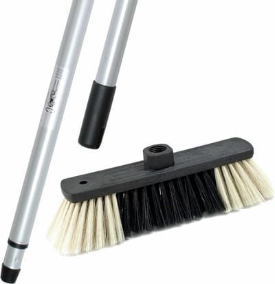 Sorex Binnenbezem Eco 28 cm - inclusief metalen telescoopsteel - zilver - tot 200 cm - Zachte bezems voor binnen