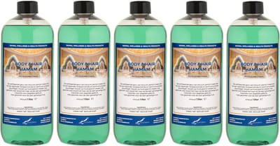 Body & Hair Hamam 1 liter met dop - set van 5 stuks - 2 in 1 voor lichaam en haar - voordeelverpakking