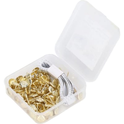 100 Pièces Clou Tapissier Décoratif Tête d'Épingle Acier Carbone Kit Ensemble pour Meubles Or or